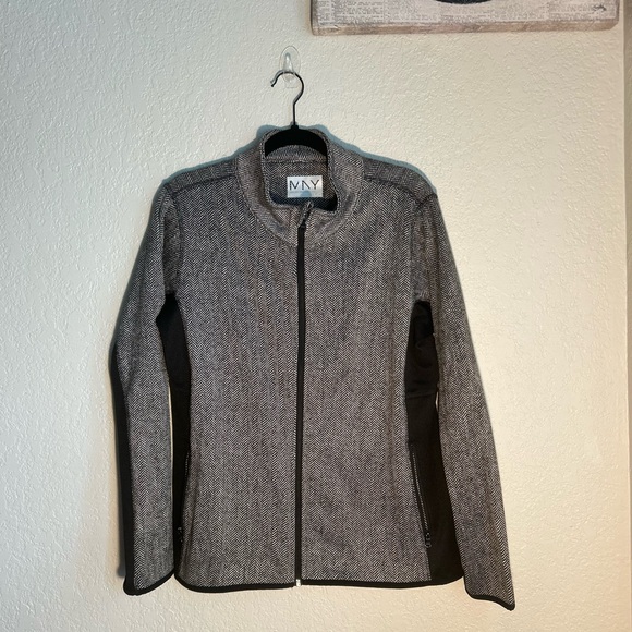Marc New York Jackets & Blazers - Marc New York Andrew Marc Black White &Gray Printed Zip Up Size Large